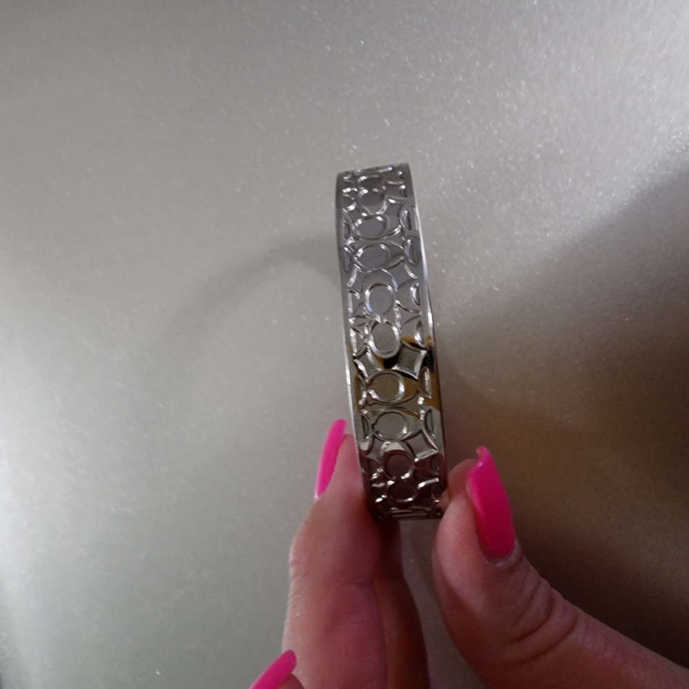 Coach Silver Bracelet with Intricate Organic Design